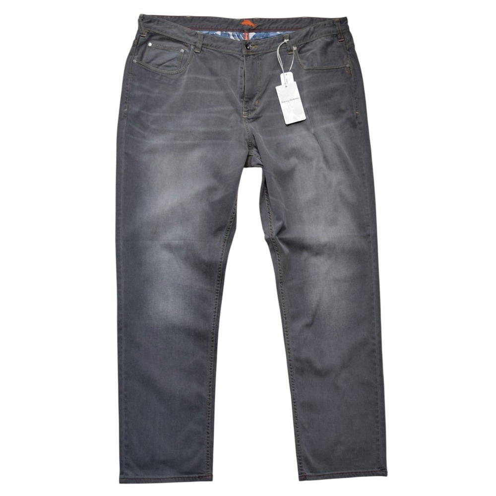 NWT Tommy Bahama Sand Drifter Vintage Grey Wash Straight Jeans 44x34 BT119403